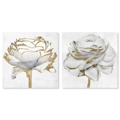 Pivoine blanche - ensemble de 2 toiles tendues