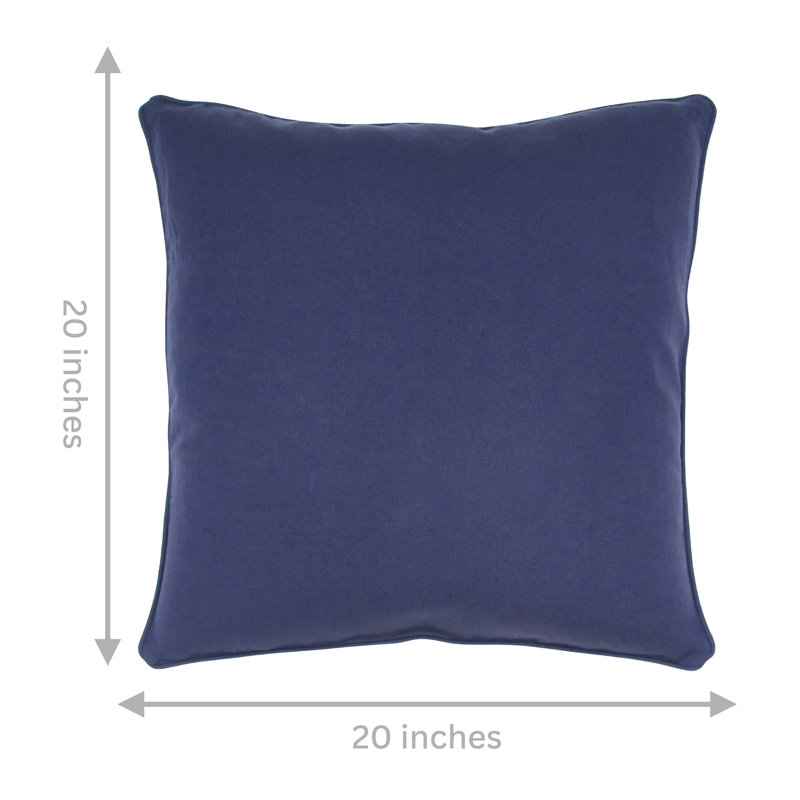Linen Cotton Feather Down Fill Throw Pillow Cover with Insert, Navy