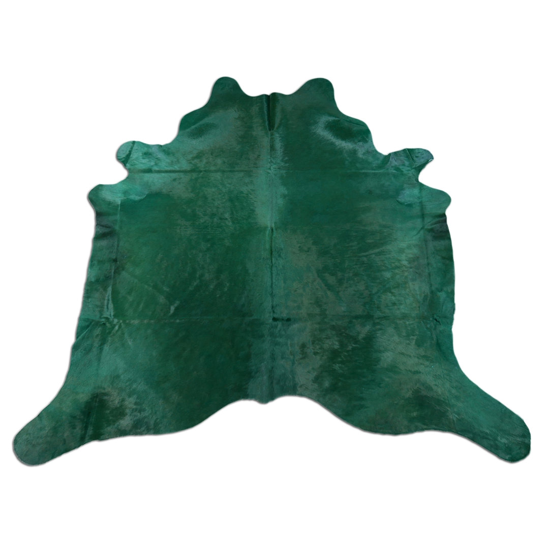 Colmesneil Dyed Emerald Green Hand-Made Cowhide Area Rug Mercer41