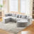 115"W 4-Piece Upholstered Sectional-1592028612