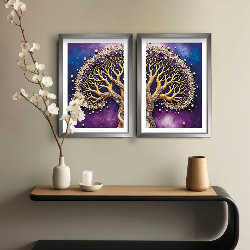 Élégantes peintures décoratives en panneau de fibres à densité moyenne (2 pièces), 15,0 x 20,9 pouces | 100% panneau de fibres à densité moyenne (épaisseur: 0,1 pouce) avec 100% cadres en bois (épaisseur: 0,8 pouce) | Parfait pour le salon, la chambre à coucher et le bureau, élégant et accrocheur