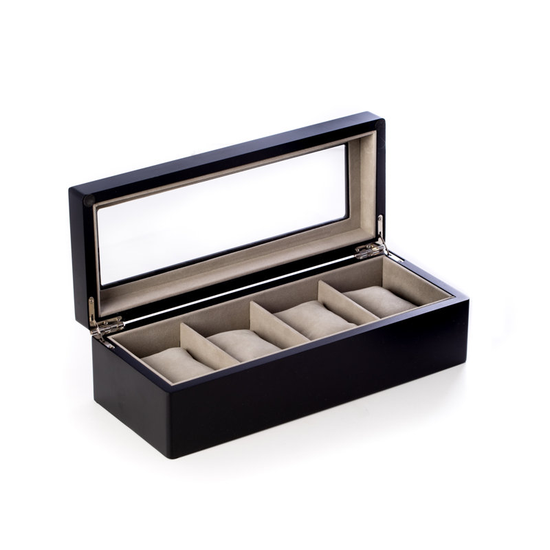 Boîte à montre en bois 4, Noir