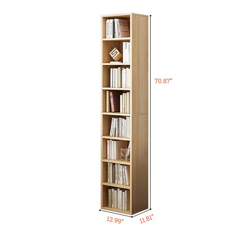 7-Shelf Freestanding Corner Bookcase, White, 8-cubes: 12.99"(W) x 11.81"(D) x 70.87"(H)