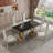 Leeanna Faux Marble Top Metal Base Dining Table-1068390414-1068390413
