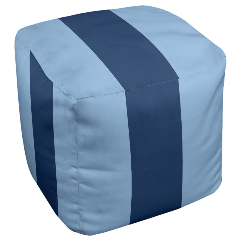 repose-pieds carré, H 13 po x l 13 po x P 13 po, Light Blue/Navy Blue