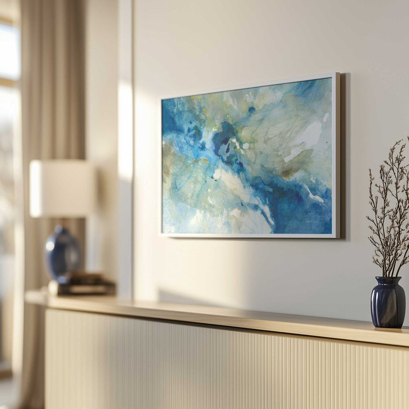 Serene Shark Shadows Print, Brushed Gold, 17.75" H x 17.75" W x 1.25" D