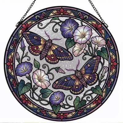 Stained Glass Stained Glass Window Panel，12"H