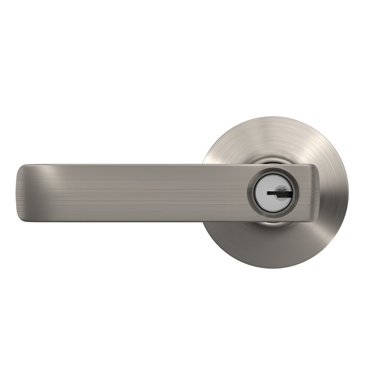 Complete Entry Lever Set with Deadbolt, Satin Nickel