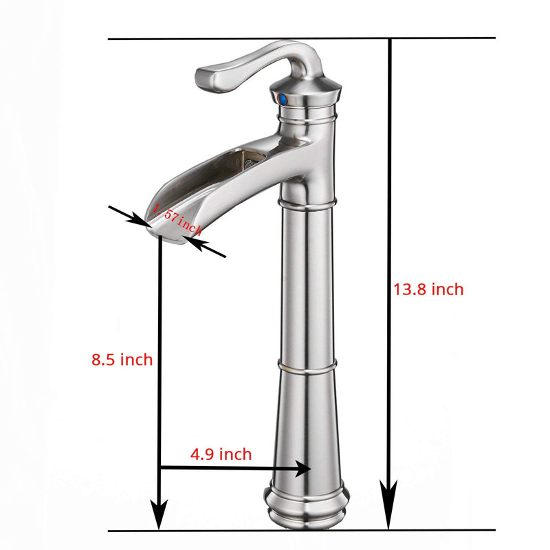 Single-Hole Single-handle Bathroom Faucet with Drain Assembly, Brushed Nickel