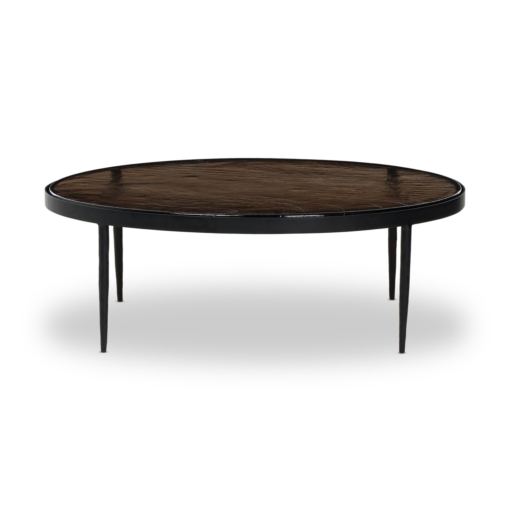 Foulks Grand Coffee Table-Moss Cast Glass, Smoked Brown Cast Glass