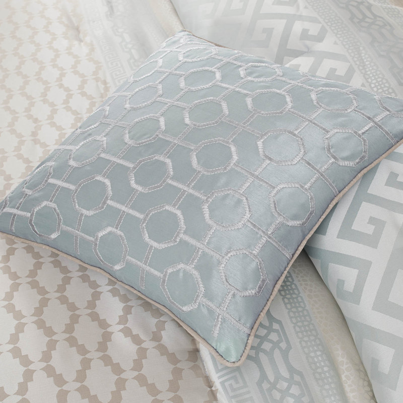 Bennett 7 Piece Gray Jacquard Queen Comforter Set