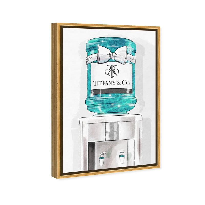 Bijou de watercooler - impression, Cadre doré, H 15 po x l 10 po