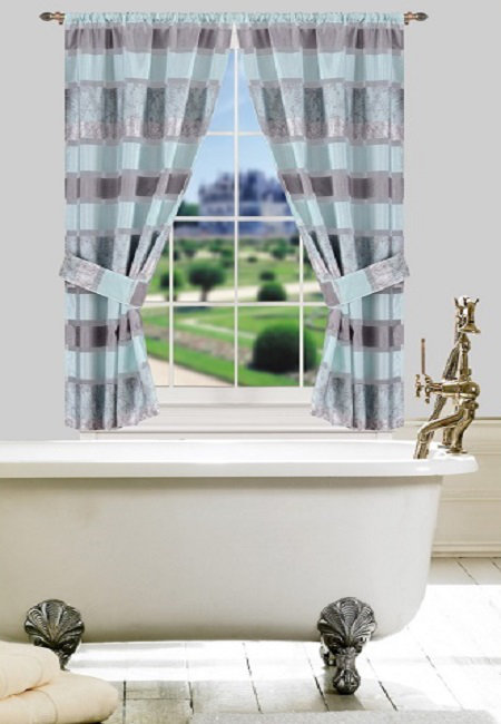 Florine Sheer Curtain Pair, Aqua