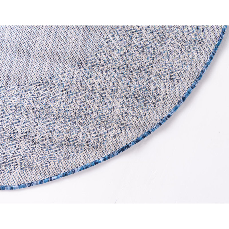 Tapis extérieur d'extérieur couleur mer, Rond 10 pi 8 po