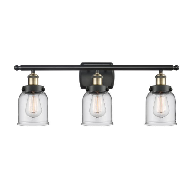 Éclairage pour meuble-lavabo 3 lumières 26 po Ballston Urban Bell, Clair, Incandescent, Laiton antique noir