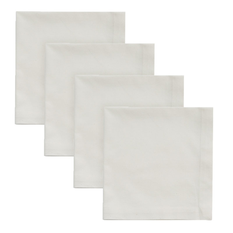  Ensemble de 4 serviettes Natural Elements, Blanc, Carré 20 po