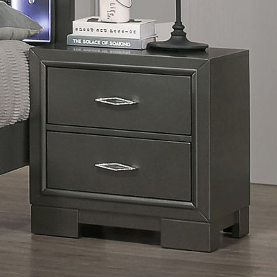 Nightstand Bedroom 1pc Nightstand, 2-Drawers bedside Table, End Table