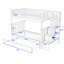 Lit superposé simple en bois avec lit gigogne et rangement-901356423
