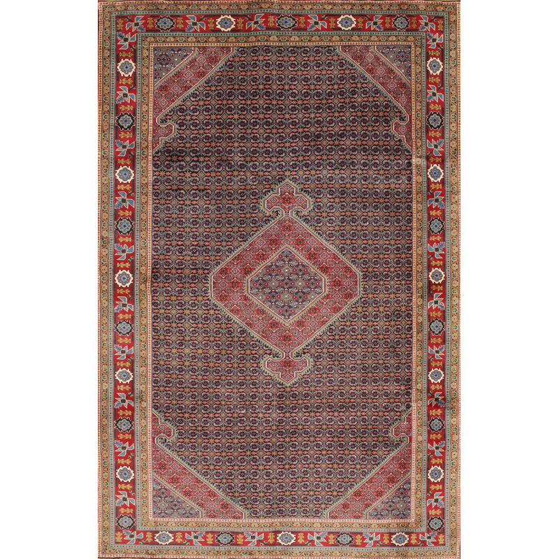 Tapis de style oriental rouge, Rectangle 5 pi x 8 pi