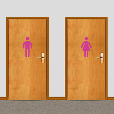 Décalcomanie murale toilettes pour hommes et femmes