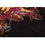 Tapis jaune / rouge / noir noué à la main de conception unique 1990S 7 pi 9 po x 10 pi 5 po Kellyanna