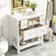 Ensemble de meuble-lavabo simple 30 po avec 5 tiroirs, ensemble de meuble-lavabo autoportant avec cadre en bois massif 30 po-117193329