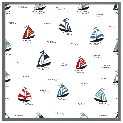 Curlee Red And Blue Sailboats - Single Picture Frame Print
