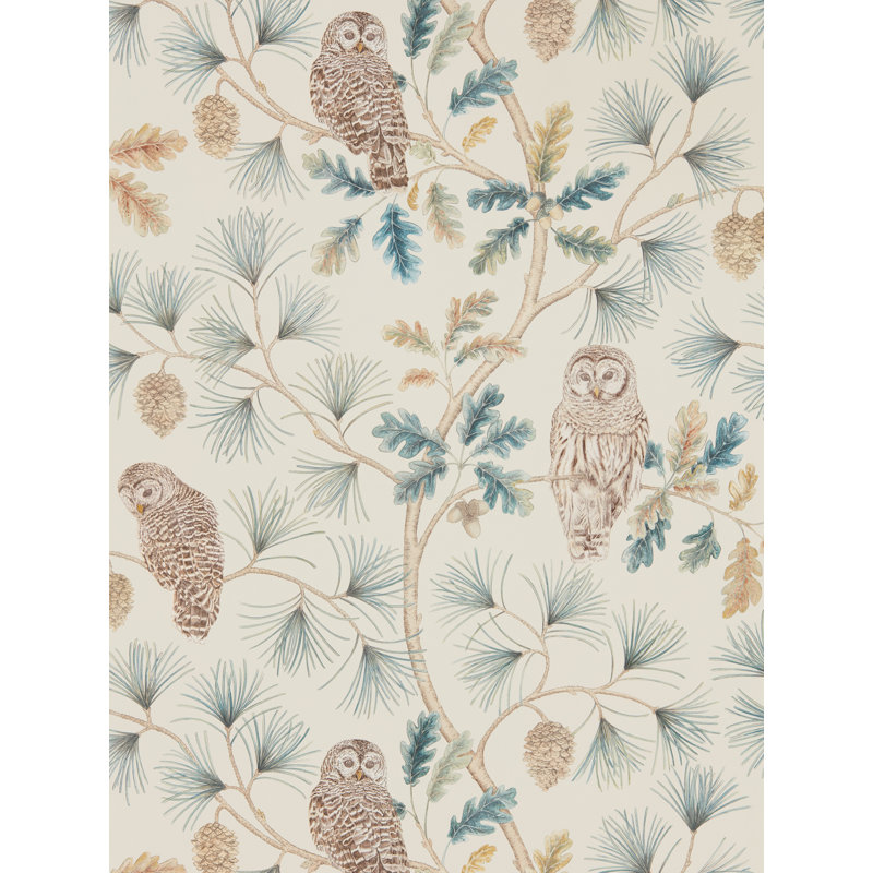 Owlswick 10.05m x 68.6cm Wallpaper Roll, Neutral/Blue