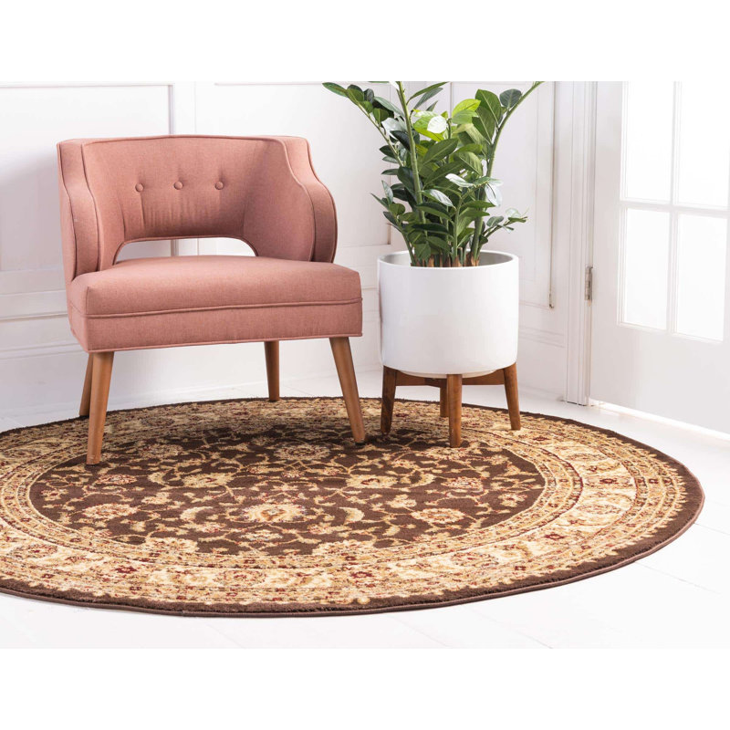 Tapis oriental Niles, Rond 7 pi 10 po, Brun