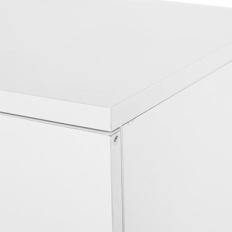 White 5-Drawer Dresser with Wheels, 29.5″ Wide, White