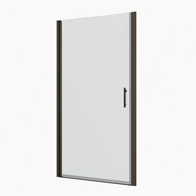 24-25 In 3/8" Adjustment,Universal Pivot Shower Door, Open Outside, With 1/4" Tempered Glass