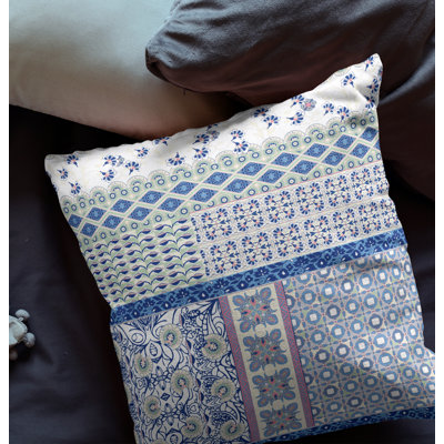 Color Patchwork Reversible Throw Pillow