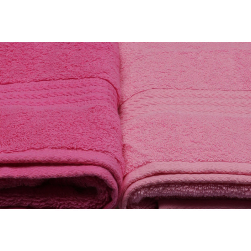 Luxury 4-Piece Bath Towel Set, 100% Cotton, Light Pink, Pink, Dusty Rose & Fuchsia | 27.6 x 55.1 inches | 500 GSM | Machine Washable at 104°F | Soft, Absorbent & Stylish Towels with Special Gift Box, Perfect for Home & Spa