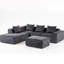 Fauteuil en velours côtelé gris à 5 places, éponge haute densité et conception modulaire, coussins compressés sous vide-750255805