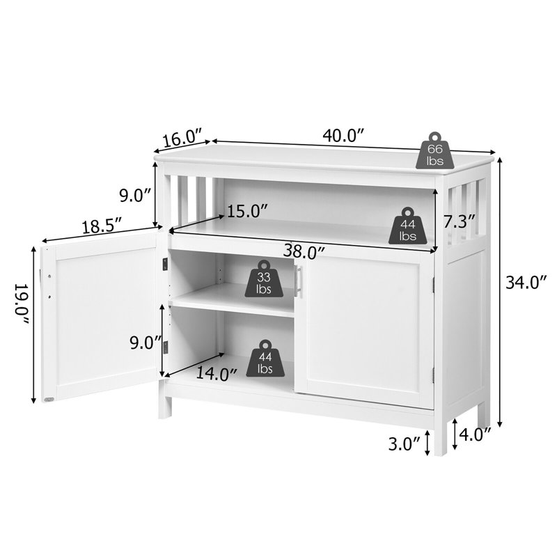 Fraga 40'' Sideboard, White