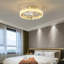 Ventilateur de plafond moderne encastré de 50 cm (20 po) avec cristal, lumière DEL et contrôle à distance par application, moteur CC à 6 vitesses, profil bas, pour chambre à coucher