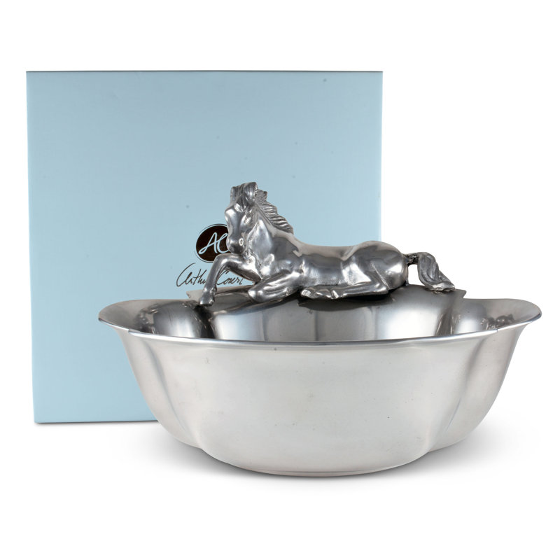 Arthur Court Horse Aluminum Round Serving Bowl