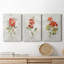 Lin géranium - ensemble de 3 impressions sur toile tendue-775841199