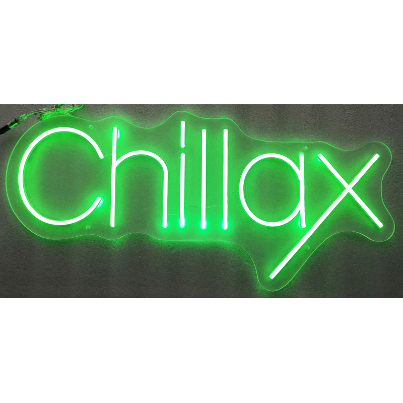 Enseigne néon Chillax - 13 po x 28 po