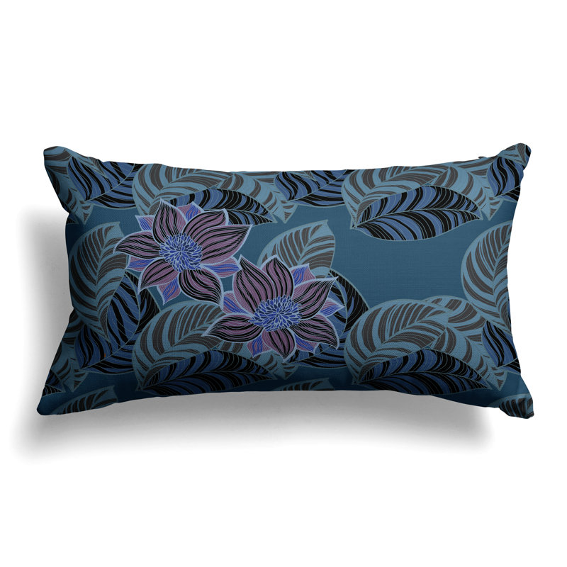 Coussin Mangnolia, Bleu / Rose