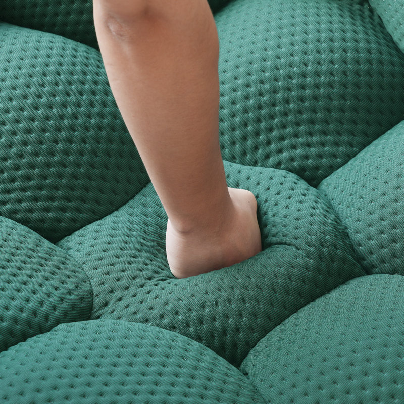 Cenie Modern Upholstered Boneless Arc-Shaped 3D Knit Fabric Sofa, No Assembly Required(3 Seat), Green