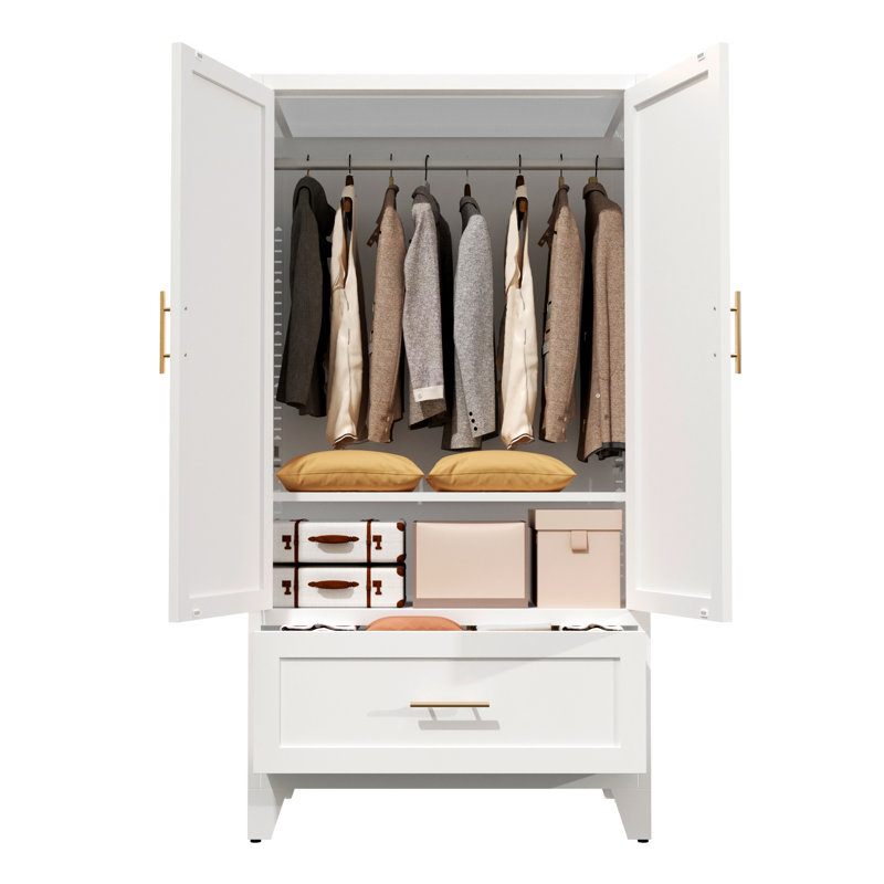 Garde-robe moderne en acier peu encombrante, rangement réglable pour la maison et le bureau