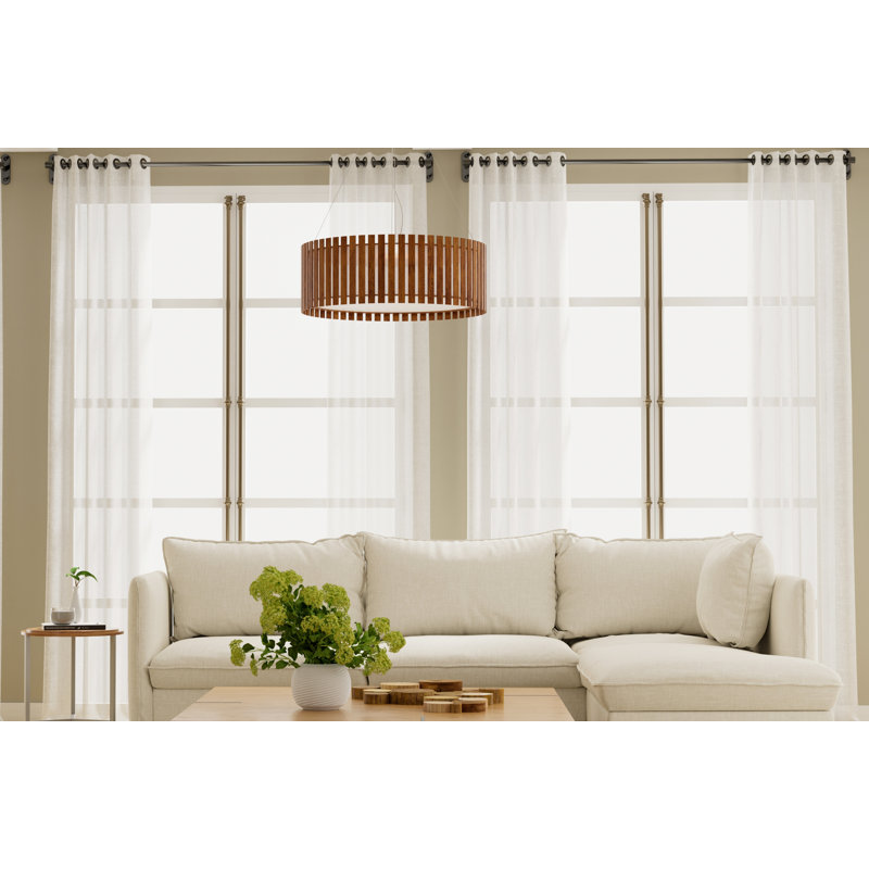 3 - Light Chandelier, American Walnut, 8.58" H x 19.5" W x 19.5" D