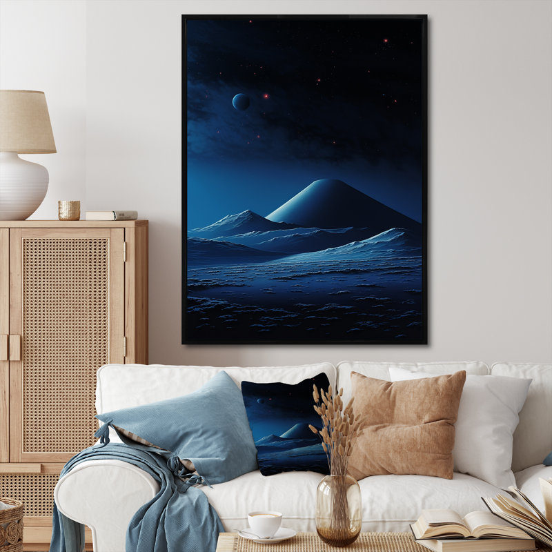 Paysage lunaire volcanique I, Cadre flottant noir, 40" H x 30" W