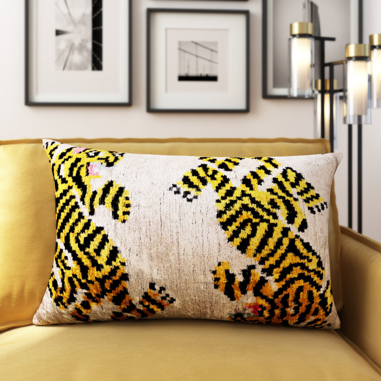 Gold Animal Print Velvet Throw Pillow Cover