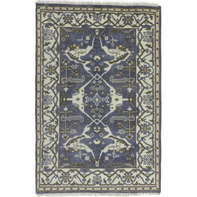 Doursounian Oriental Handmade Hand-Knotted Rectangle 4' x 5'11 Wool Area Rug in Gray -  Darby Home Co, 8082F57511EA4E0086CC595C5D6C6926