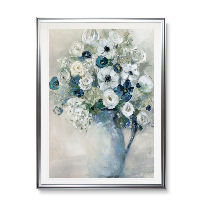 «Anemone and Blue», reproduction, H 24 po x l 20 po x P 1,5 po, Cadre argenté
