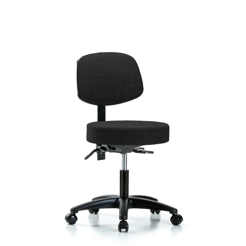 Tabouret de laboratoire à hauteur ajustable Zoe, Noir, Roulettes