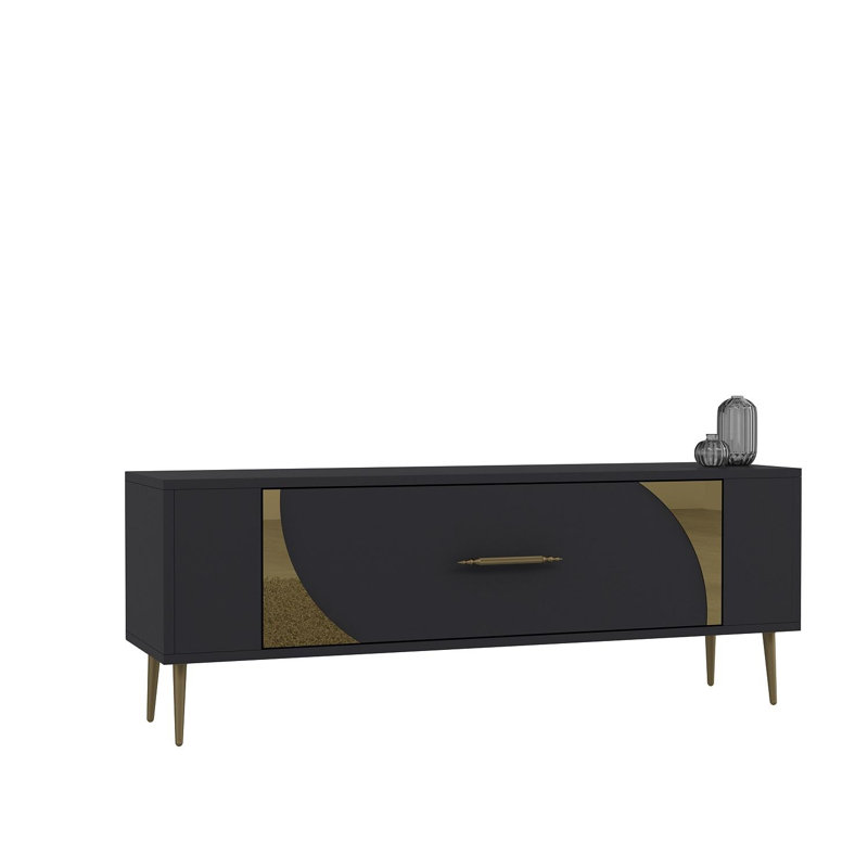 Olivia Unfinished TV Stand, 120cm, Grey/Gold