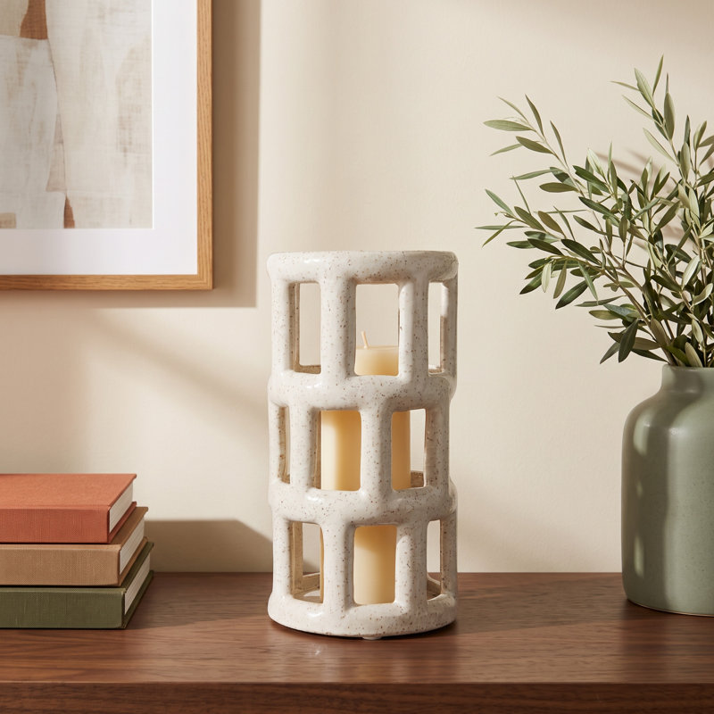 Zella 12" Stoneware Tabletop Lantern